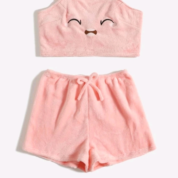 Cartoon Embroidered Flannel PJ Set - Picture 5 of 7